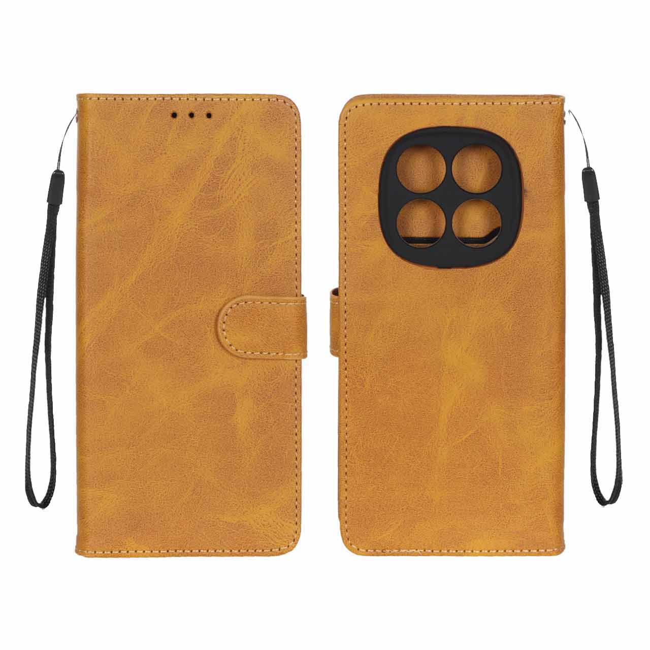 کیف موبایل مگنتی MNC طرح چرمی مناسب برای شیائومی ردمی نوت ۱۴ پرو 4G - رنگ عسلی