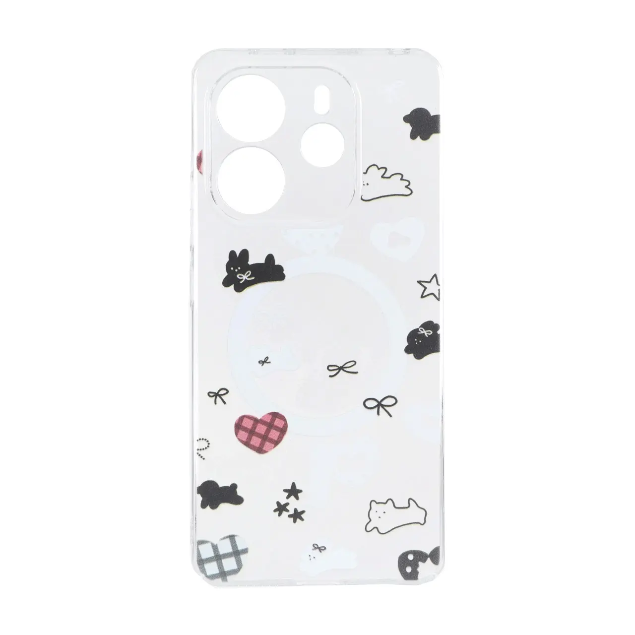 قاب Cute کریستالی طرح مگ سیف محافظ لنزدار Xiaomi Redmi Note 14 4G - کد 90