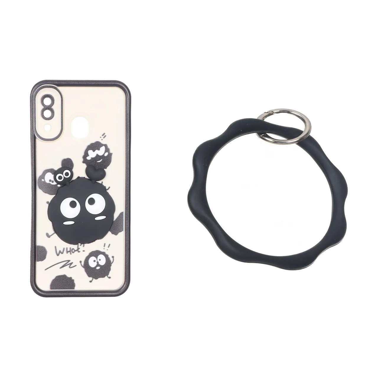 قاب Solid Case عروسک برجسته النگویی محافظ لنز رنگی Samsung Galaxy A30 / A20 - طرح 475