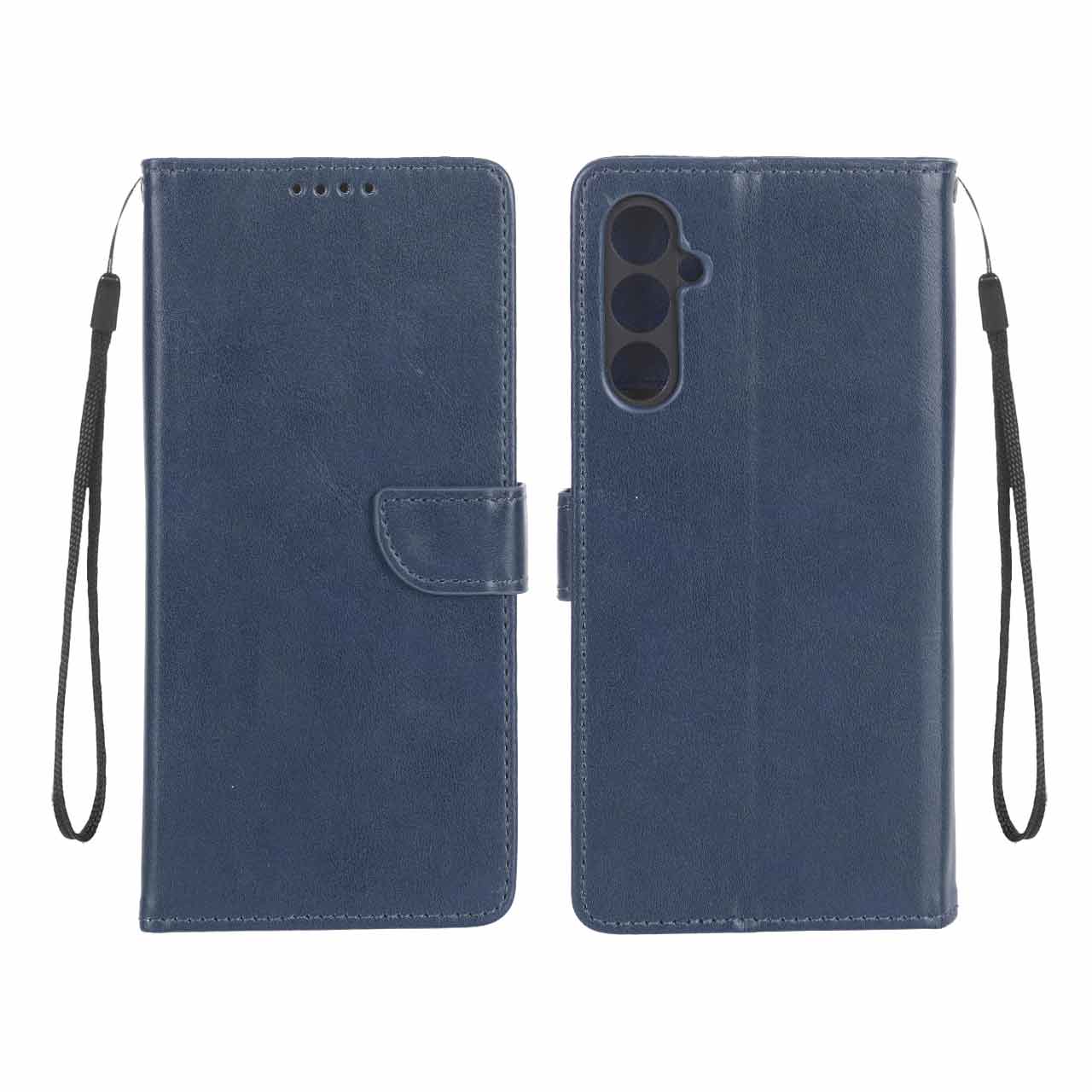کیف چرمی موبایل مگنتی محافظ لنزدار Samsung Galaxy A24 - سرمه ای