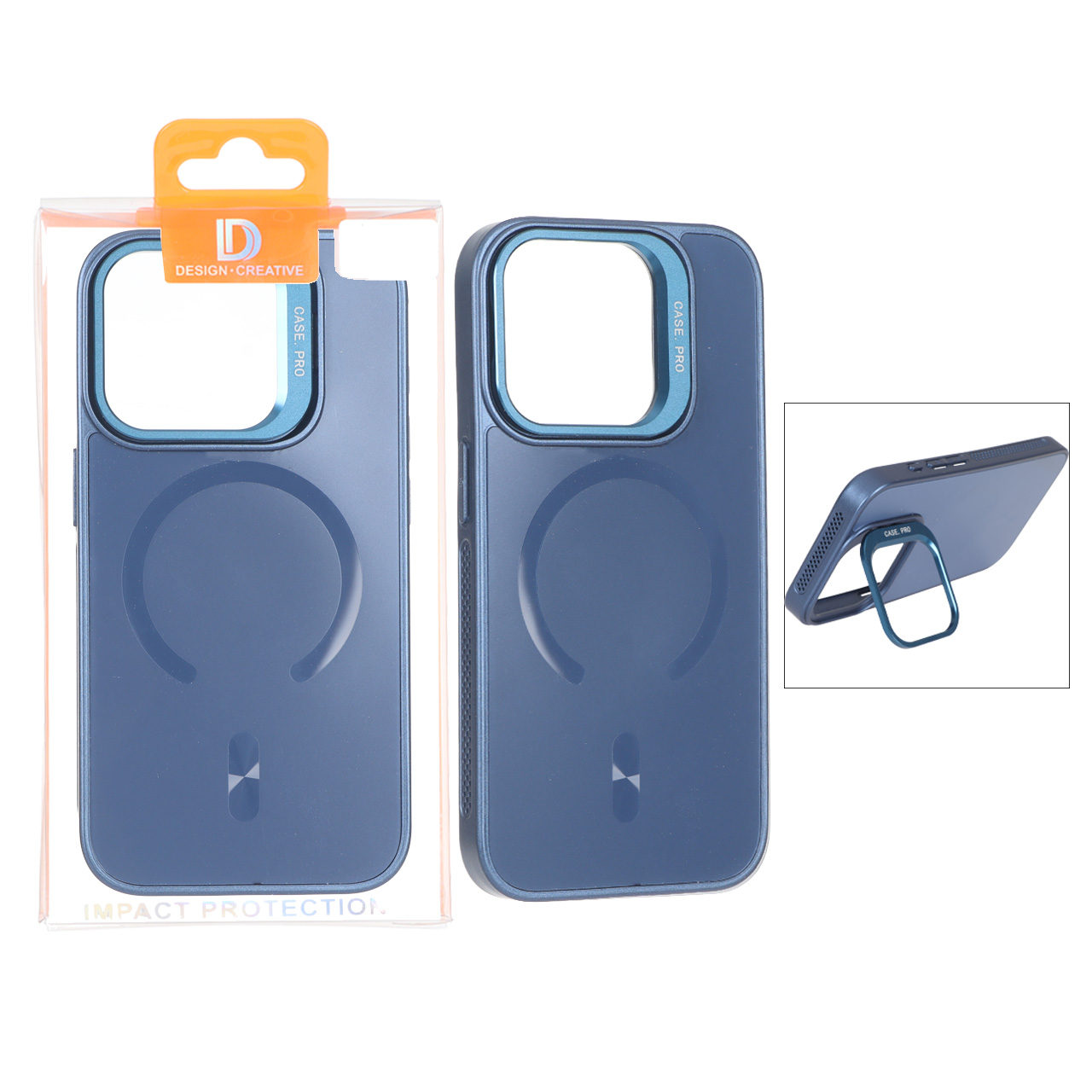 قاب اورجینال PVD Case Pro استندشو MagSafe مدل Apple iPhone 15 Pro - سرمه ای (پک دار)