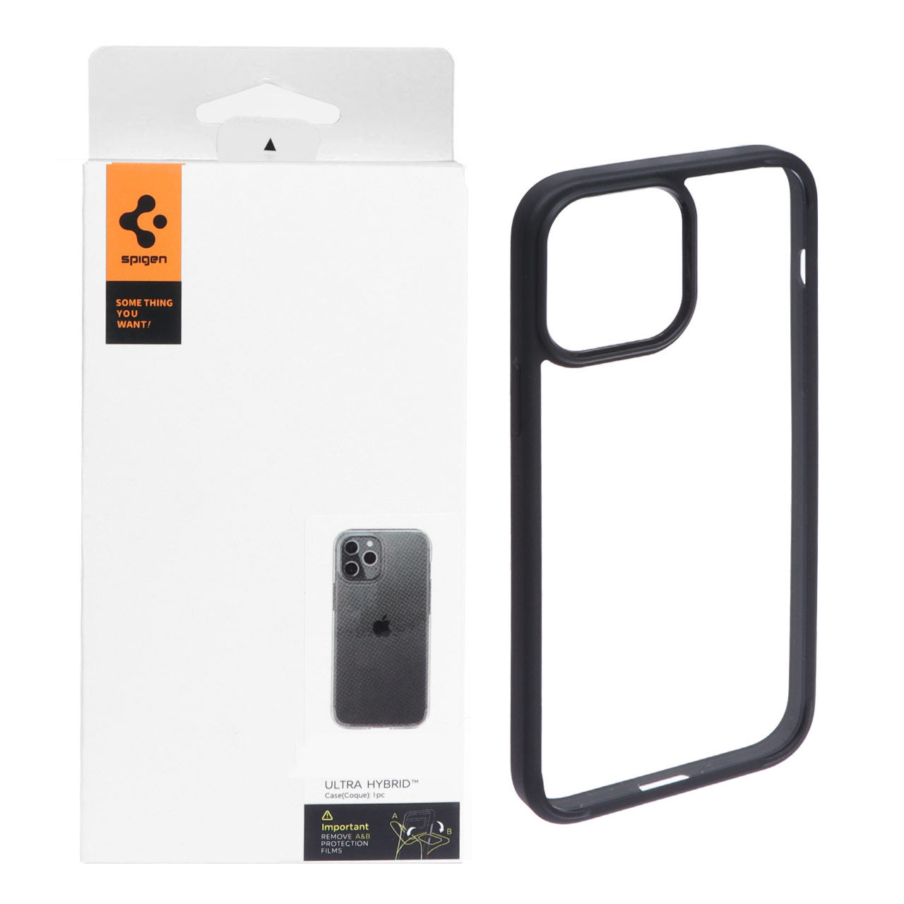 قاب Spigen Ultra Hybrid شفاف مشکی مناسب برای آیفون 13 پرو مکس