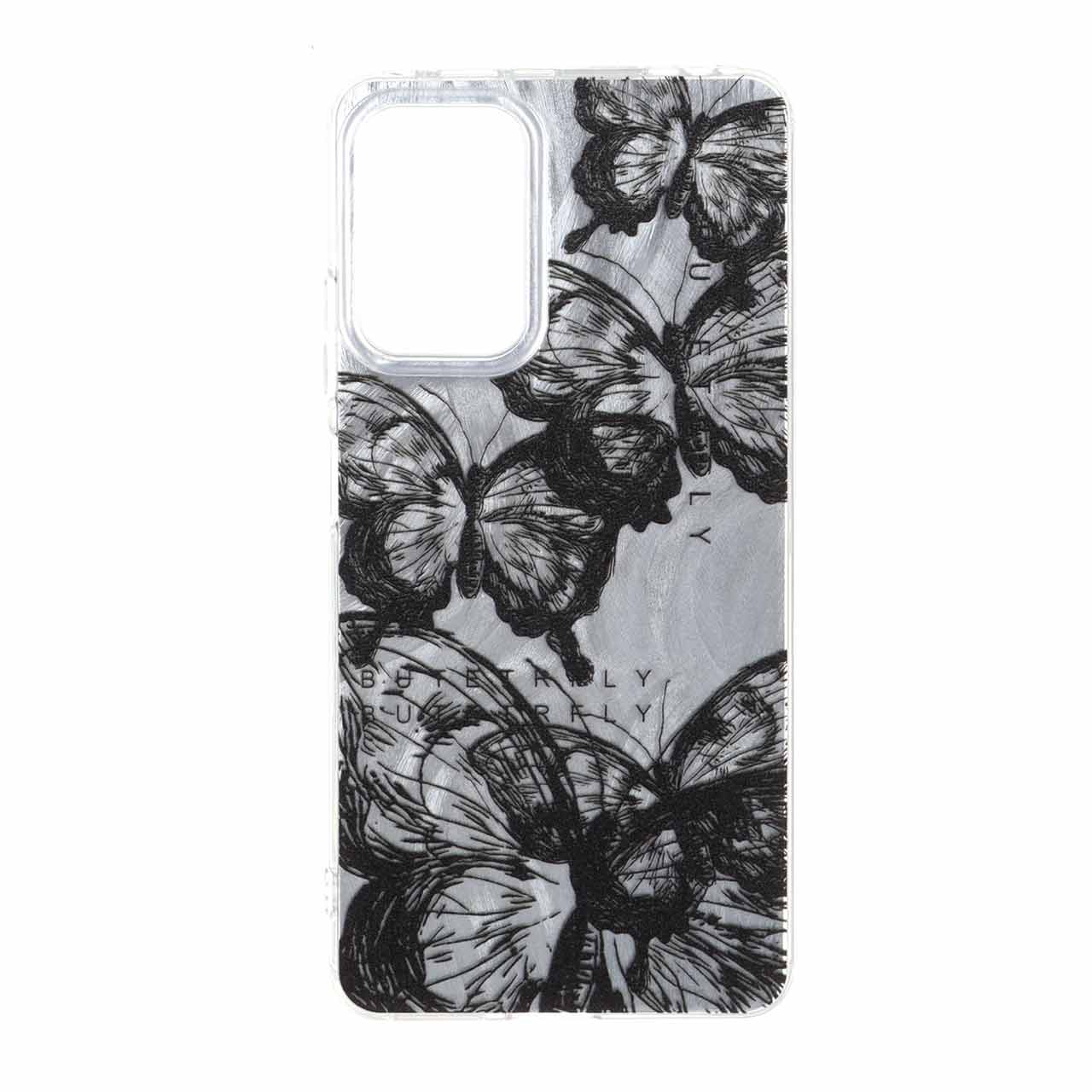 قاب طرح پروانه اطلسی دور ژله‌ای مناسب برای شیائومی ردمی نوت ۱۲ پرو 4G و ردمی نوت ۱۱ پرو