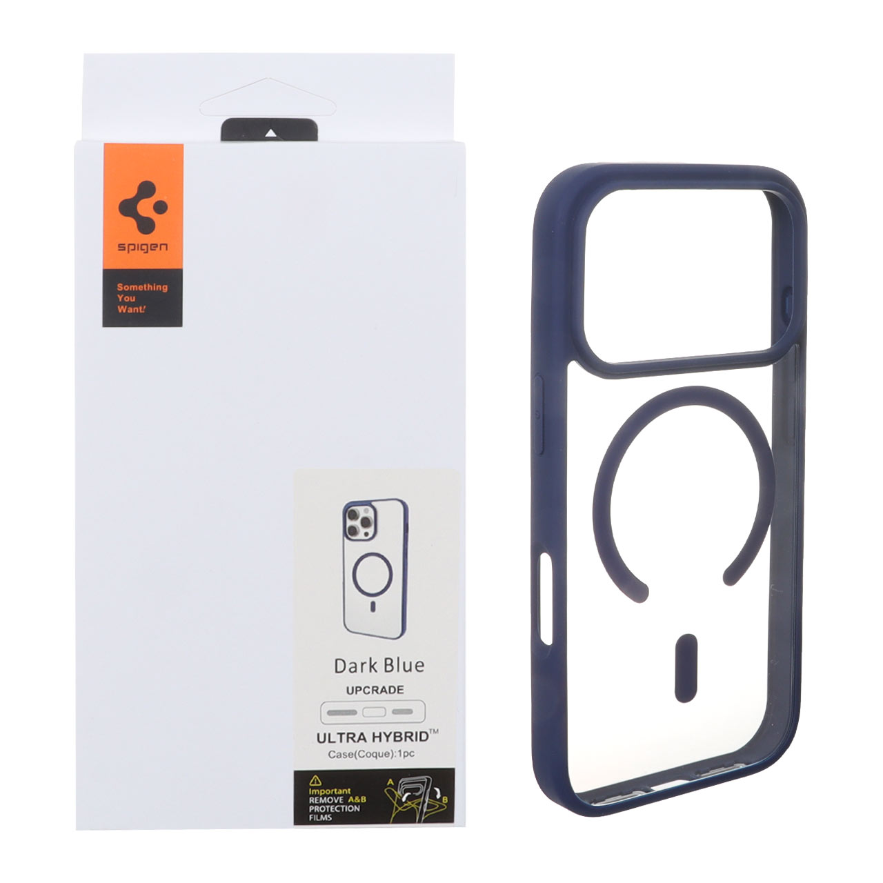 قاب اورجینال Magsafe Spigen با توری اسپیکر فلزی Apple iPhone 17 Pro - سرمه ای