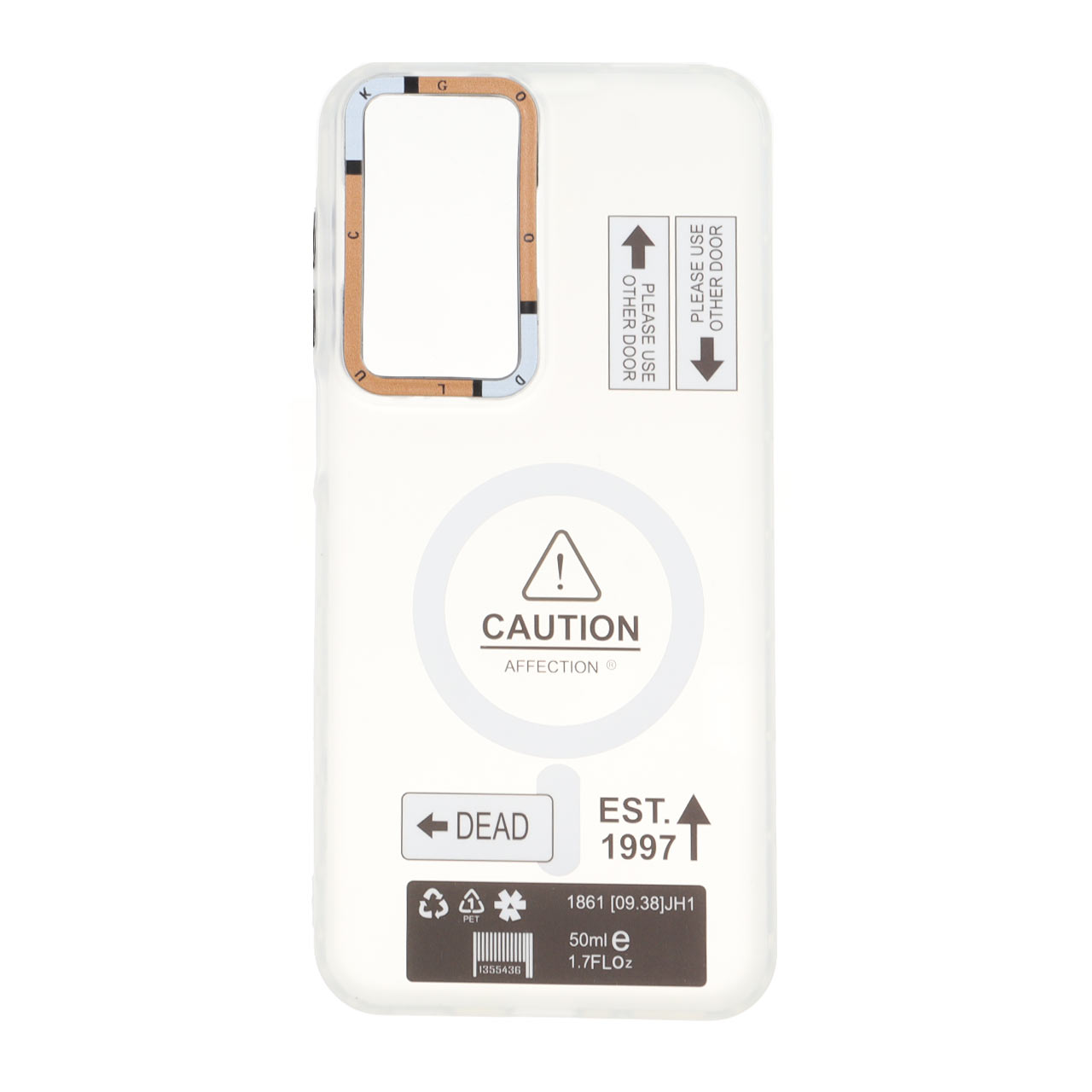 قاب طرح Caution دور مات مگ سیف مناسب برای سامسونگ گلکسی A17 و A26