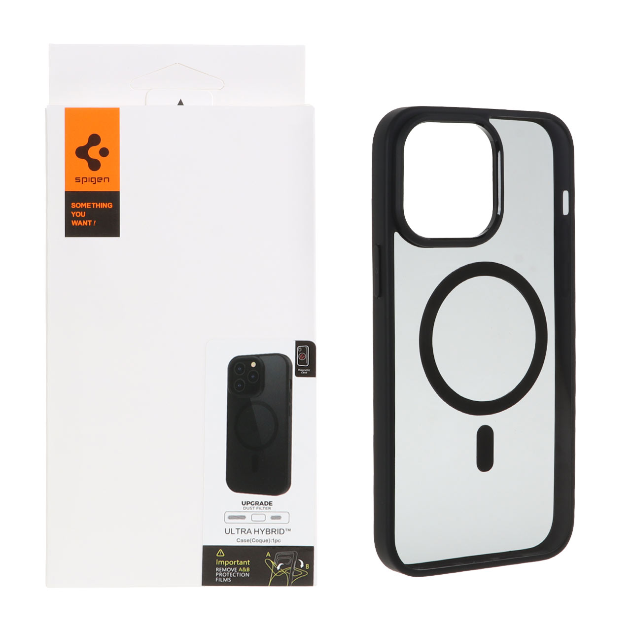 قاب مگ سیف اسپیگن Spigen Ultra Hybrid با توری اسپیکر فلزی مناسب برای آیفون 14 پرو مکس