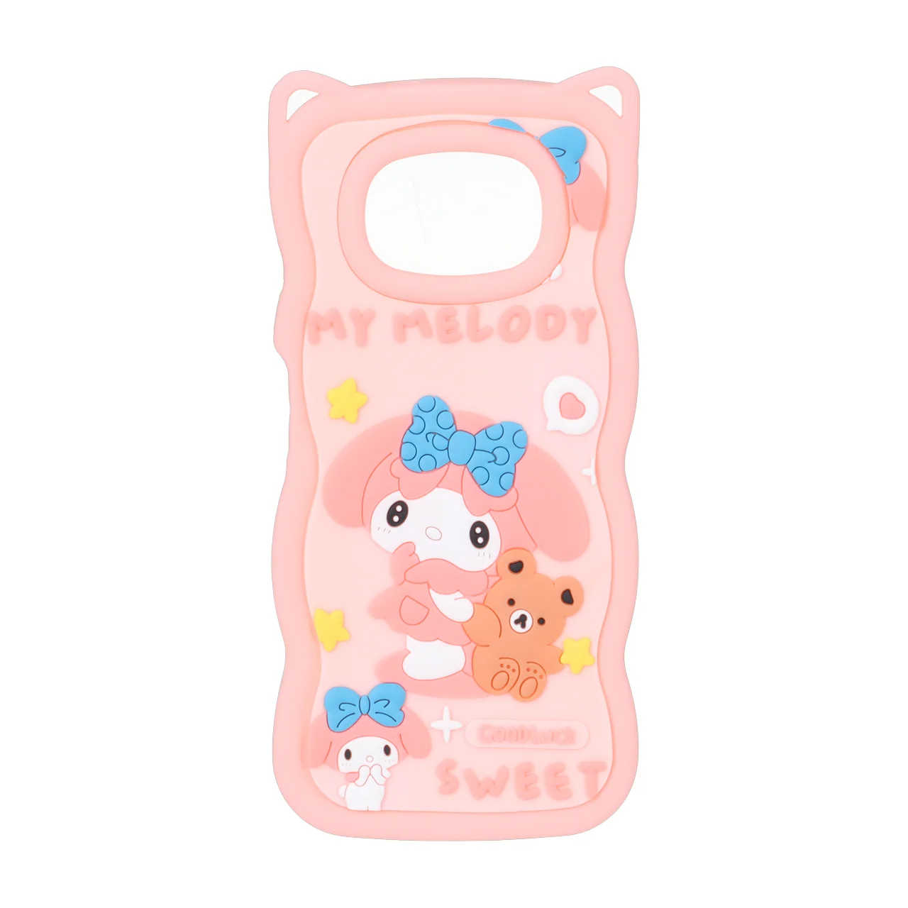 قاب طرح برجسته کارتونی My Melody گوش دار کنگره‌ای مناسب برای شیائومی پوکو X3 / پوکو X3 پرو / پوکو X3 NFC