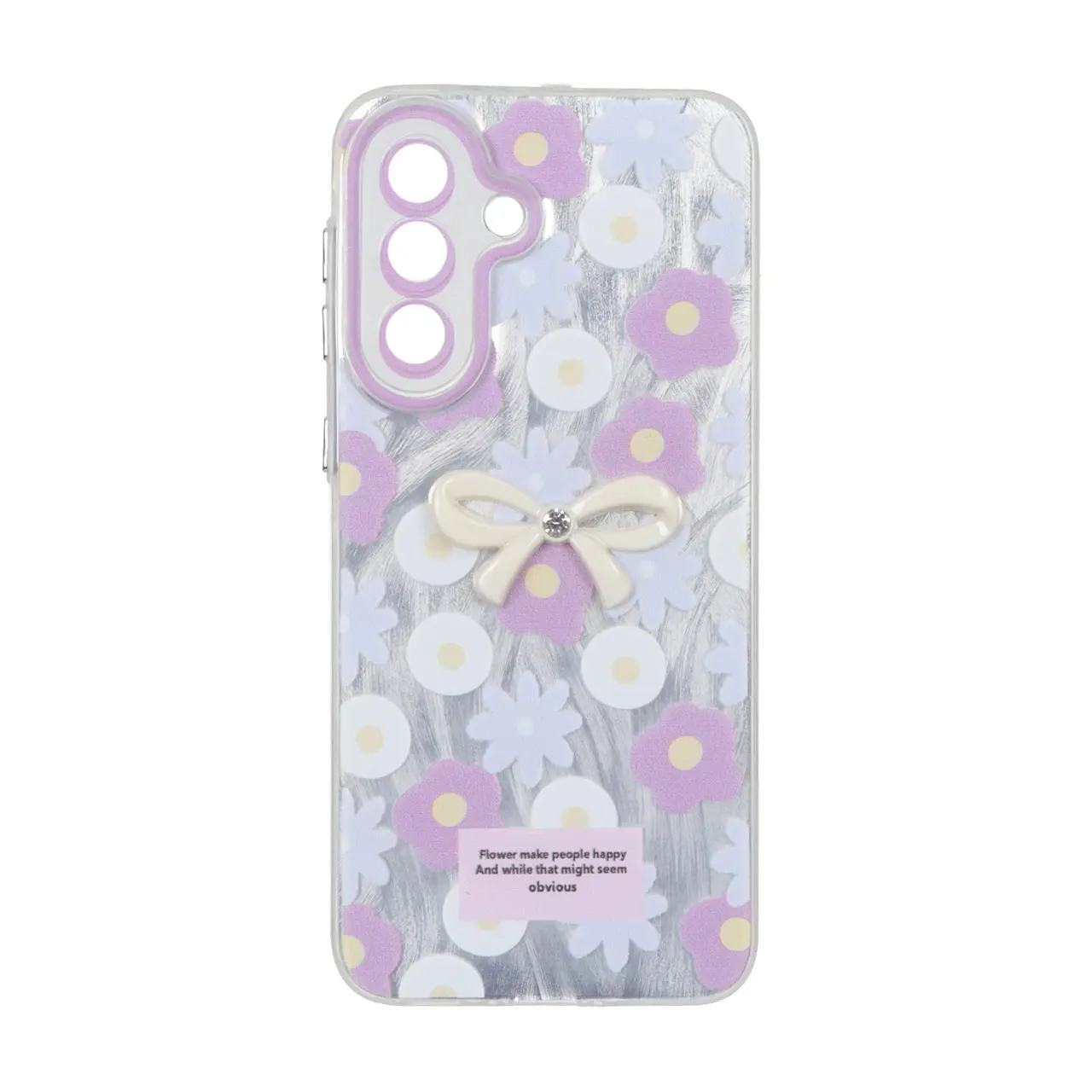 قاب اطلسی Flower پاپیون دار Samsung Galaxy A37 - طرح 115