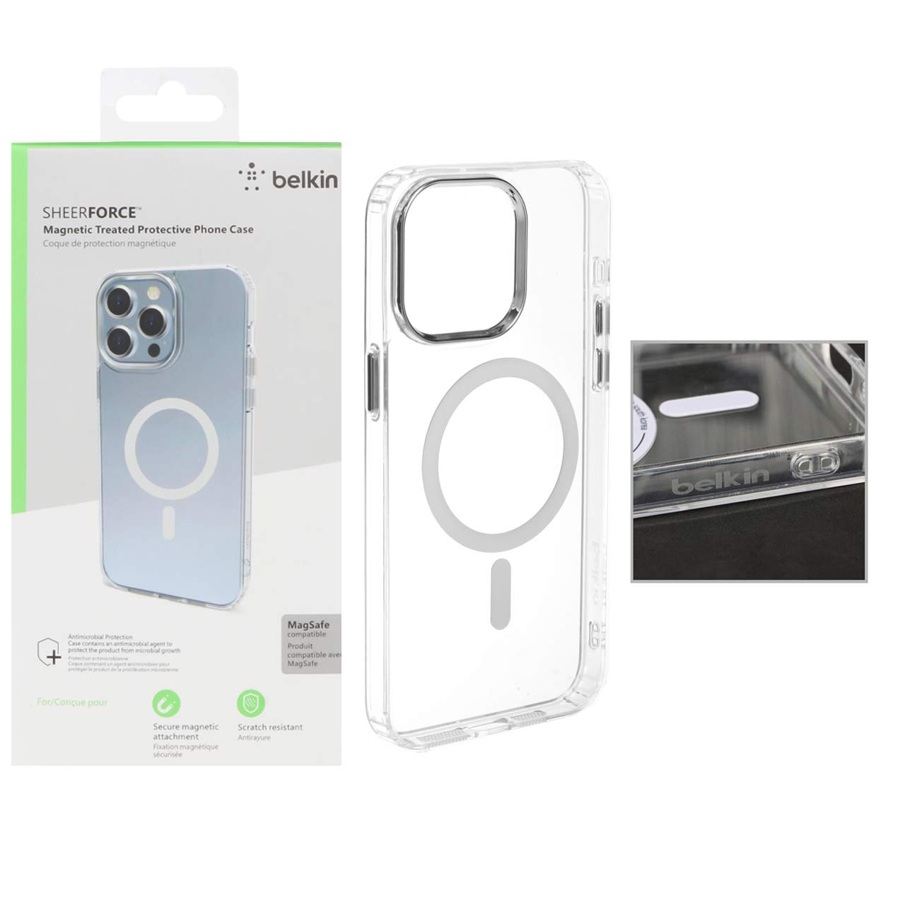 قاب belkin شفاف Magsafe مدل Apple iPhone 15 Pro Max