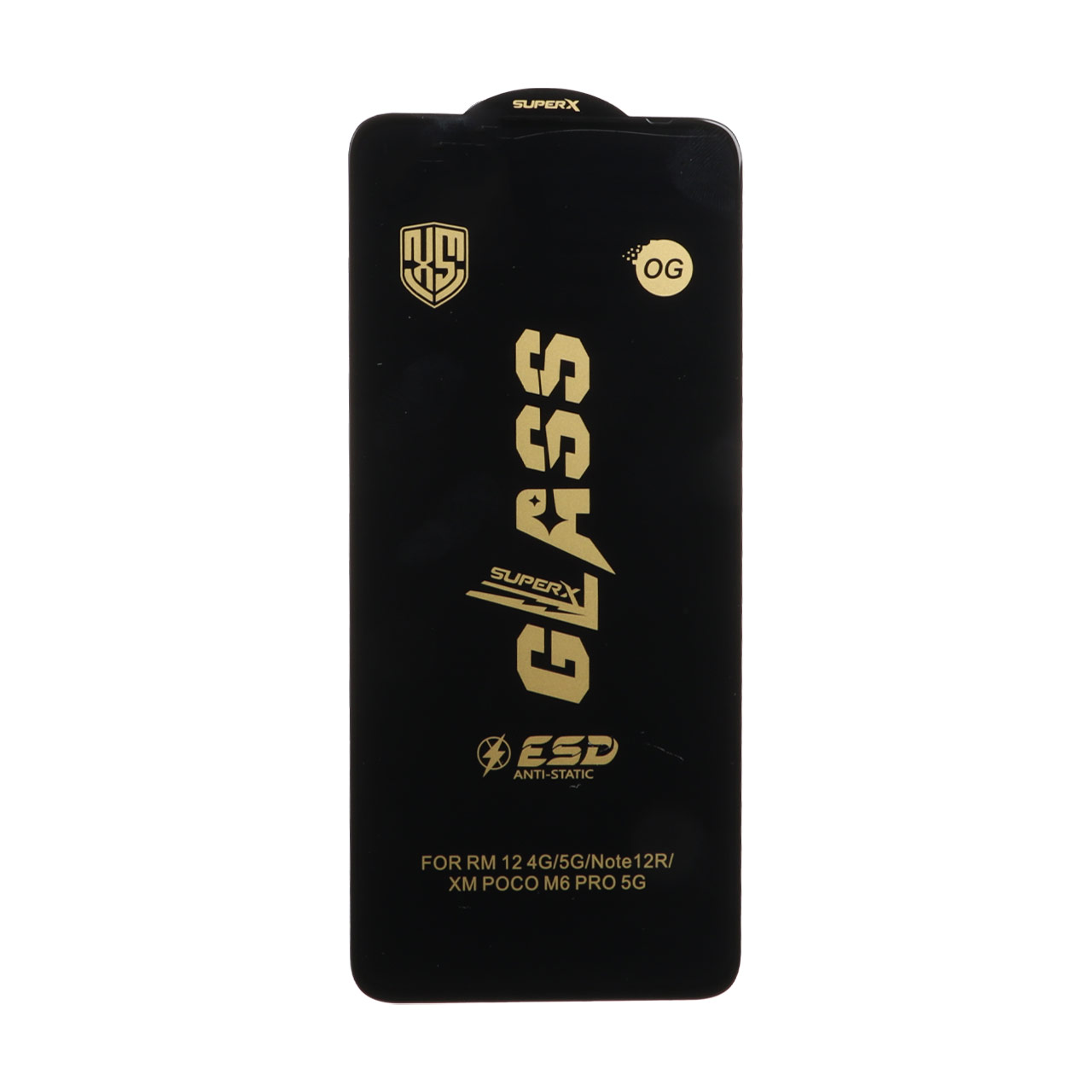 محافظ صفحه نمایش شیشه ای درجه یک Full Cover Super X OG - ESD OVOG مدل Xiaomi Redmi 12 / Redmi 13X / Redmi 13 4G / Poco M6 Pro 5G / Poco M6 4G