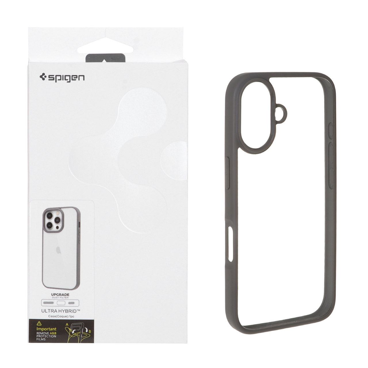 قاب اورجینال Spigen مدل Ultra Hybrid با توری اسپیکر فلزی طوسی مناسب برای آیفون 16