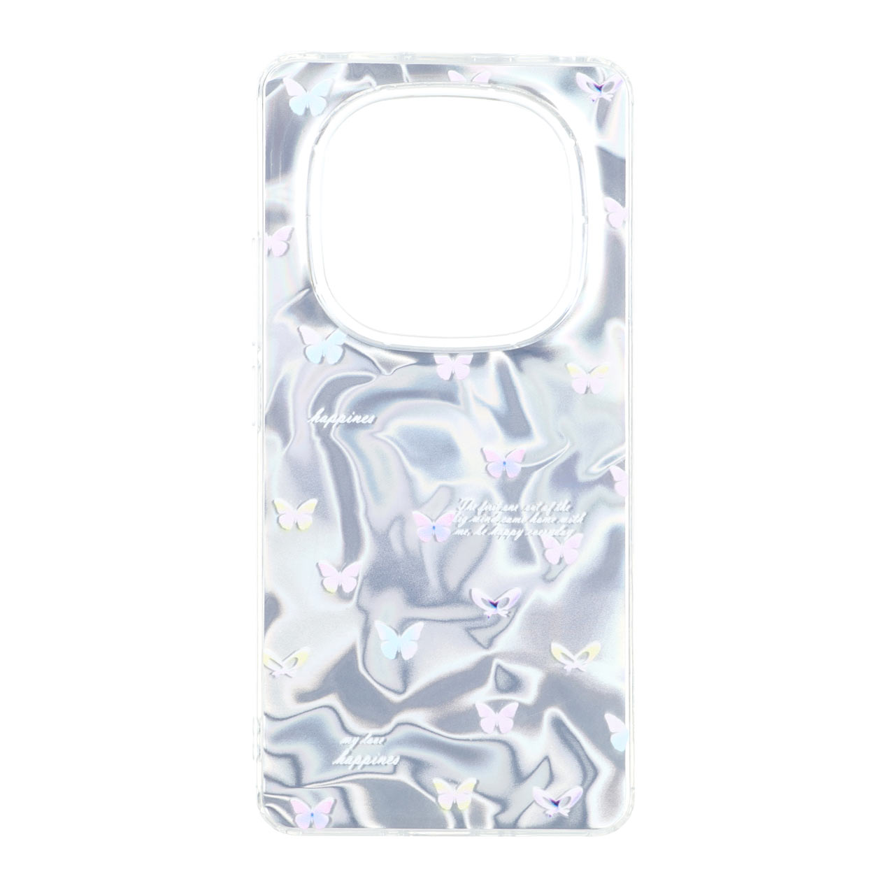 قاب Silver Cloud دور ژله ای طرح پروانه مناسب برای شیائومی ردمی نوت 14 پرو 4G