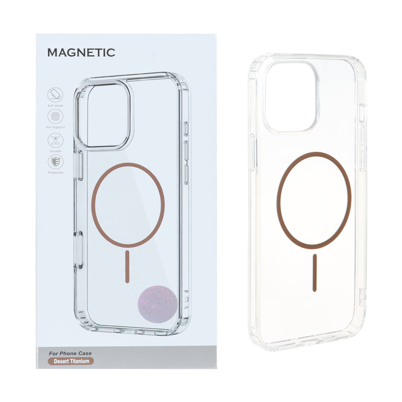 قاب شفاف مگ سیف Magnetic دور ژله ای طرح صحرایی مناسب برای آیفون 13 پرو مکس