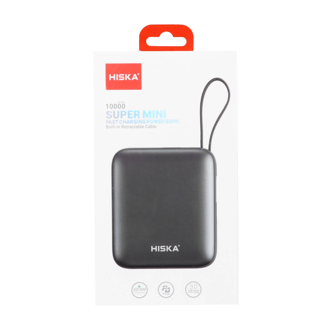 پاوربانک 22.5 وات 10000 میلی آمپر (PD و فست شارژ) Hiska مدل HP-131PD - خاکستری