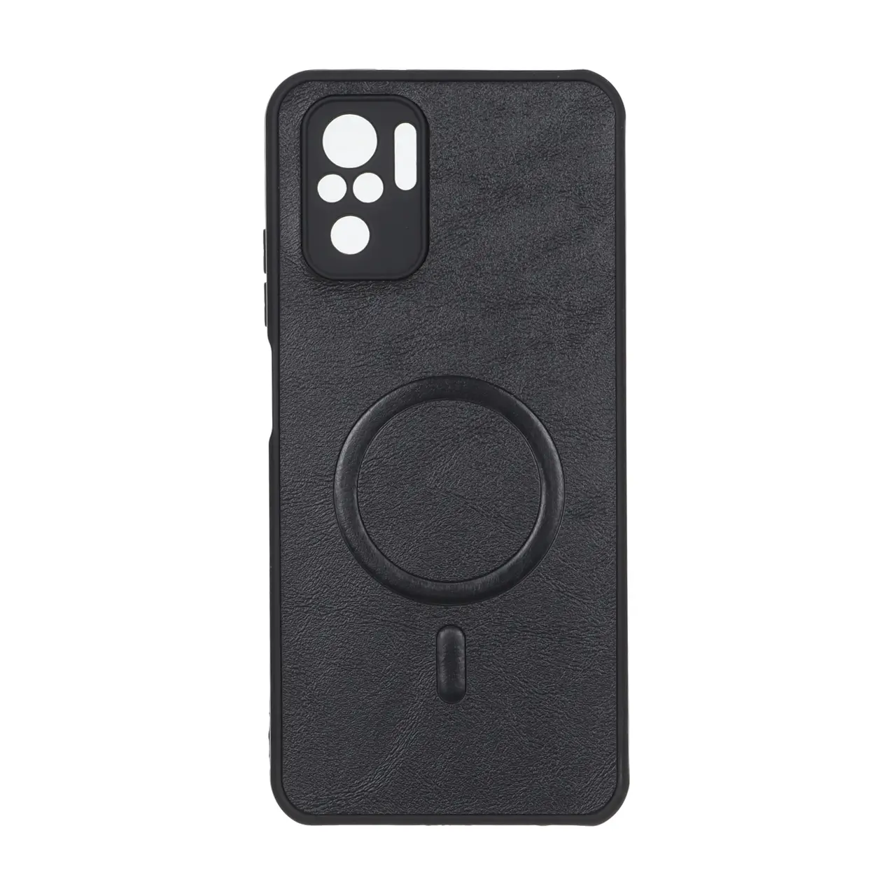 قاب چرمی طرح مگ سیف محافظ لنزدار مناسب برای شیائومی Redmi Note 10 4G و Redmi Note 10S و Poco M5S