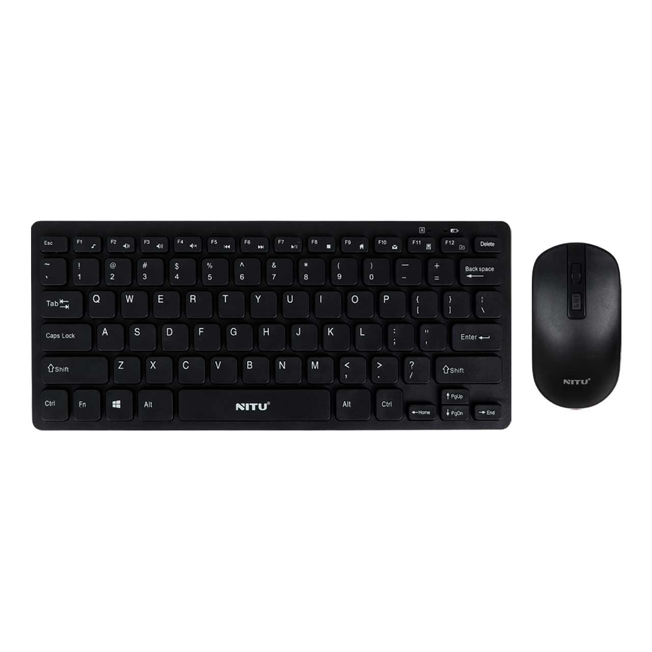 ست ماوس و کیبورد بی سیم Nitu NKB05 مشکی با اتصال دانگل USB