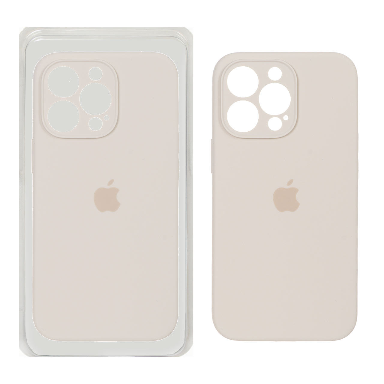 قاب سیلیکونی پاک کنی اورجینال ++A مدل Apple iPhone 13 Pro - کرم (پک دار)