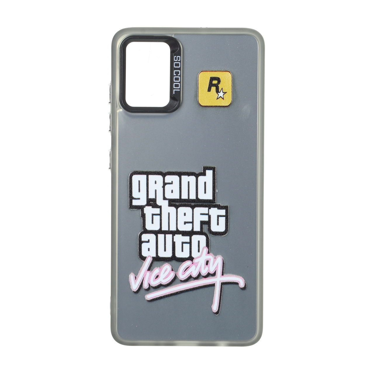 قاب طرح Grand Theft Auto Vice City و لوگو R* بلک لنز دکمه کروم SO COOL مناسب برای سامسونگ گلکسی A51 و M40s