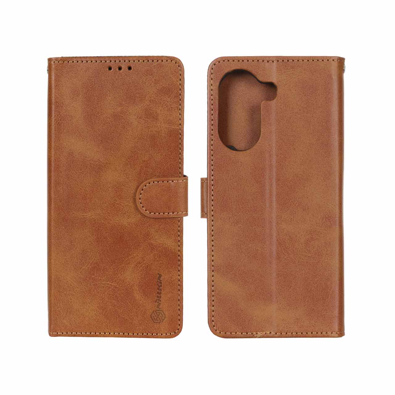 کیف موبایل چرمی مگنتی نیلکین مدل QIN Leather مناسب برای شیائومی ردمی A5 و پوکو C71 - رنگ عسلی