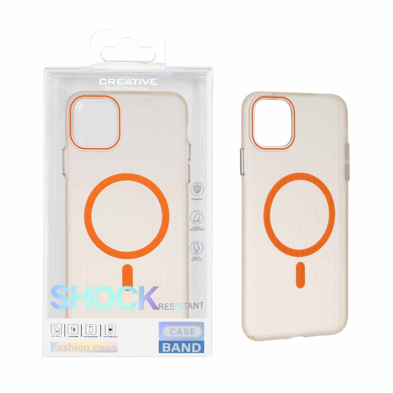 قاب اورجینال کرکره ای مات Magsafe مدل Apple iPhone 11 Pro Max - نارنجی (پک دار)