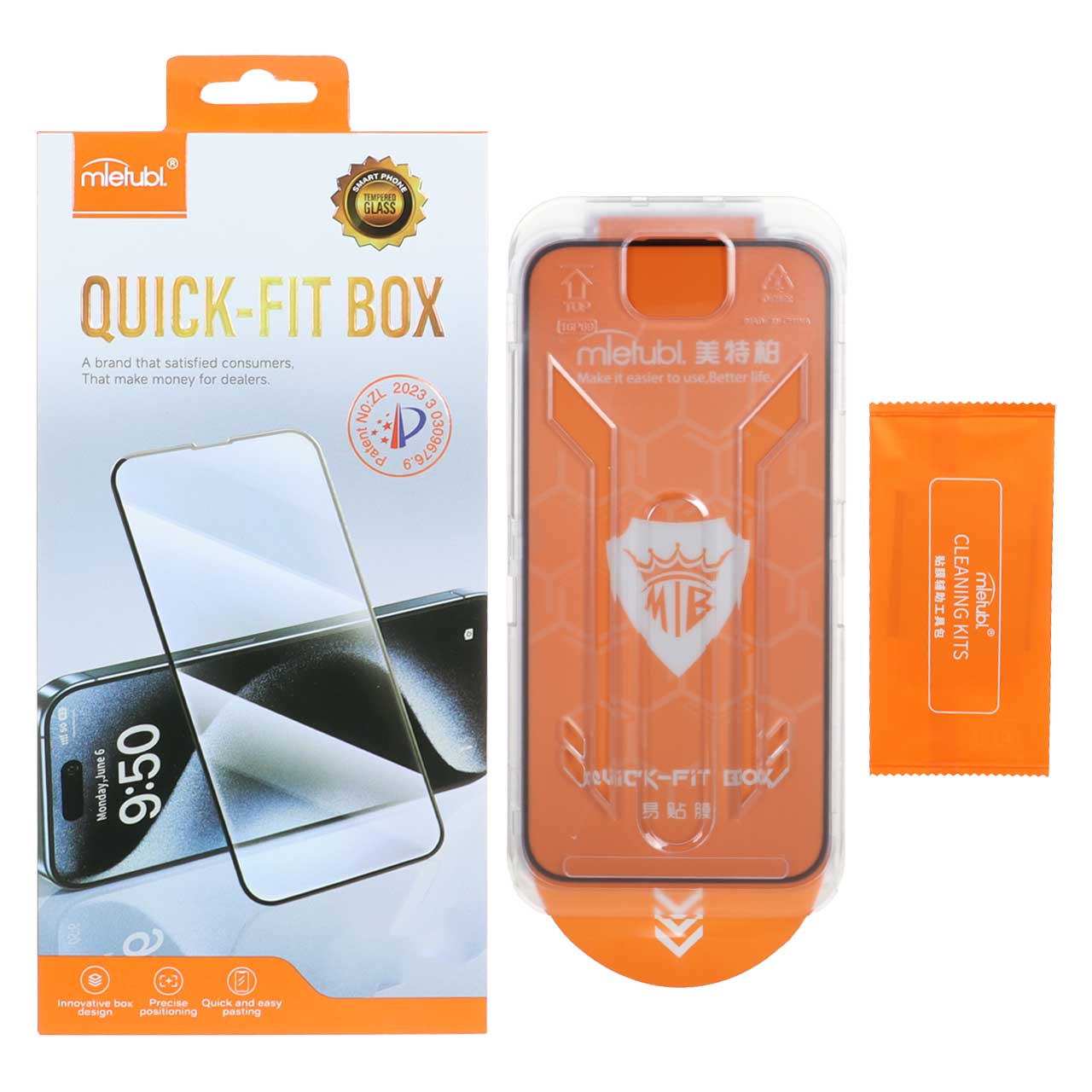 محافظ صفحه نمایش شیشه ای اورجینال Mietubl - Quick Fit Box مدل Apple iPhone 16 Pro Max (پک دار)