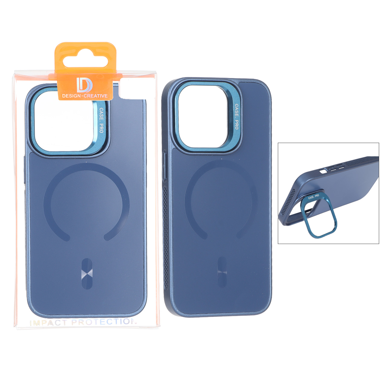 قاب اورجینال PVD Case Pro استندشو MagSafe مدل Apple iPhone 13 Pro - سرمه ای (پک دار)