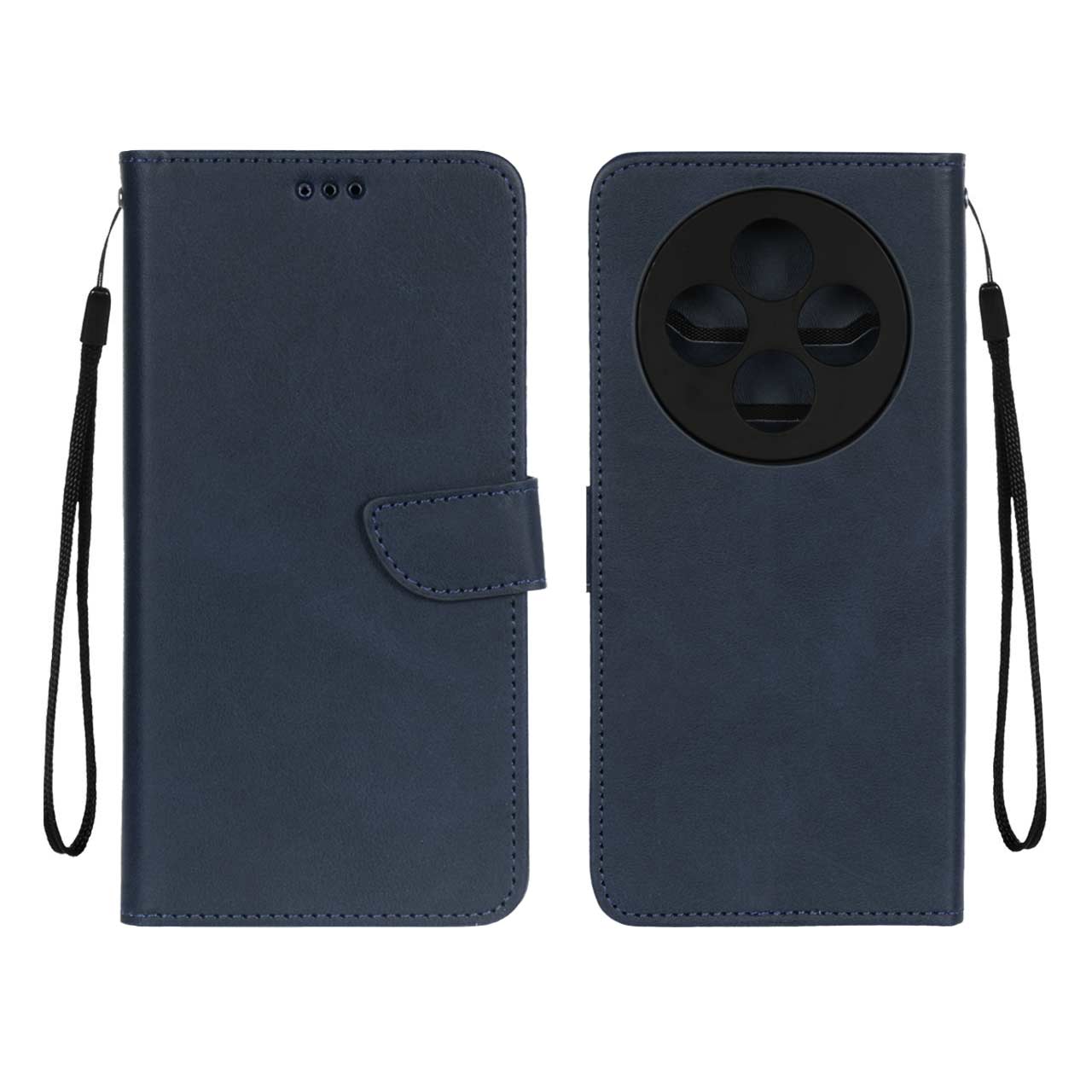 کیف چرمی موبایل مگنتی محافظ لنزدار Xiaomi Redmi 14C / Redmi A3 Pro / Redmi A4 / Poco C75 - سرمه ای