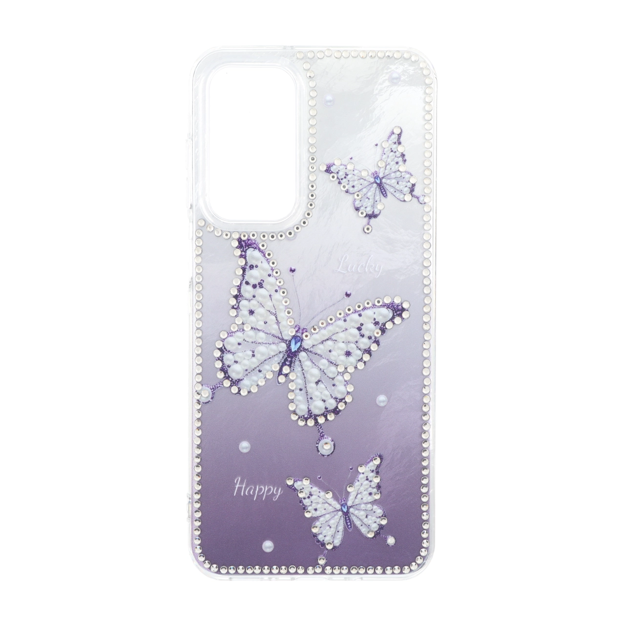 قاب اطلسی Butter Fly نگین دار Samsung Galaxy A17 / A26 - بنفش
