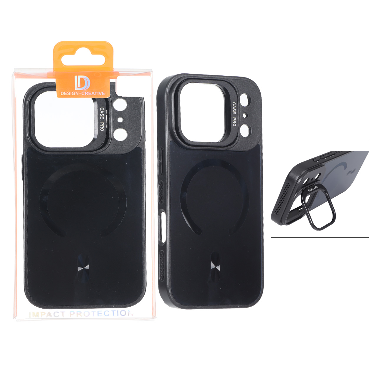 قاب اورجینال PVD Case Pro استندشو MagSafe مدل Apple iPhone 17 Pro - مشکی (پک دار)