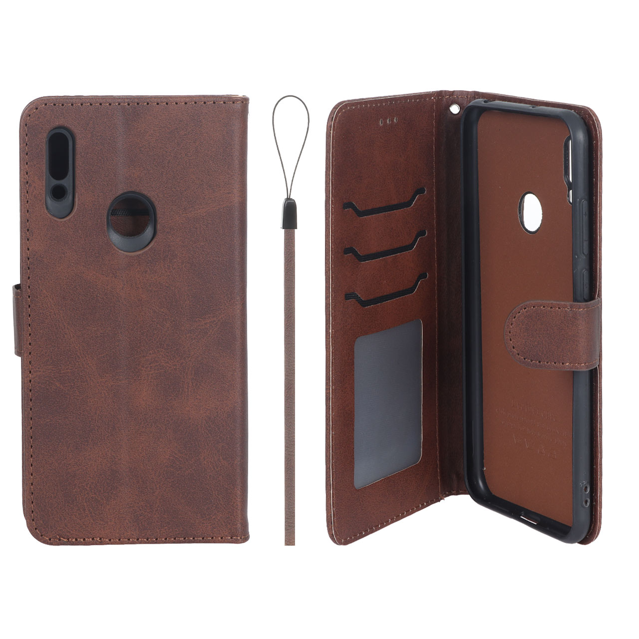 کیف موبایل مگنتی داخل خز MNC Plus قهوه ای مناسب برای هواوی Y6 (2019) / Y6 پرایم (2019) / Y6s / هانر 8a
