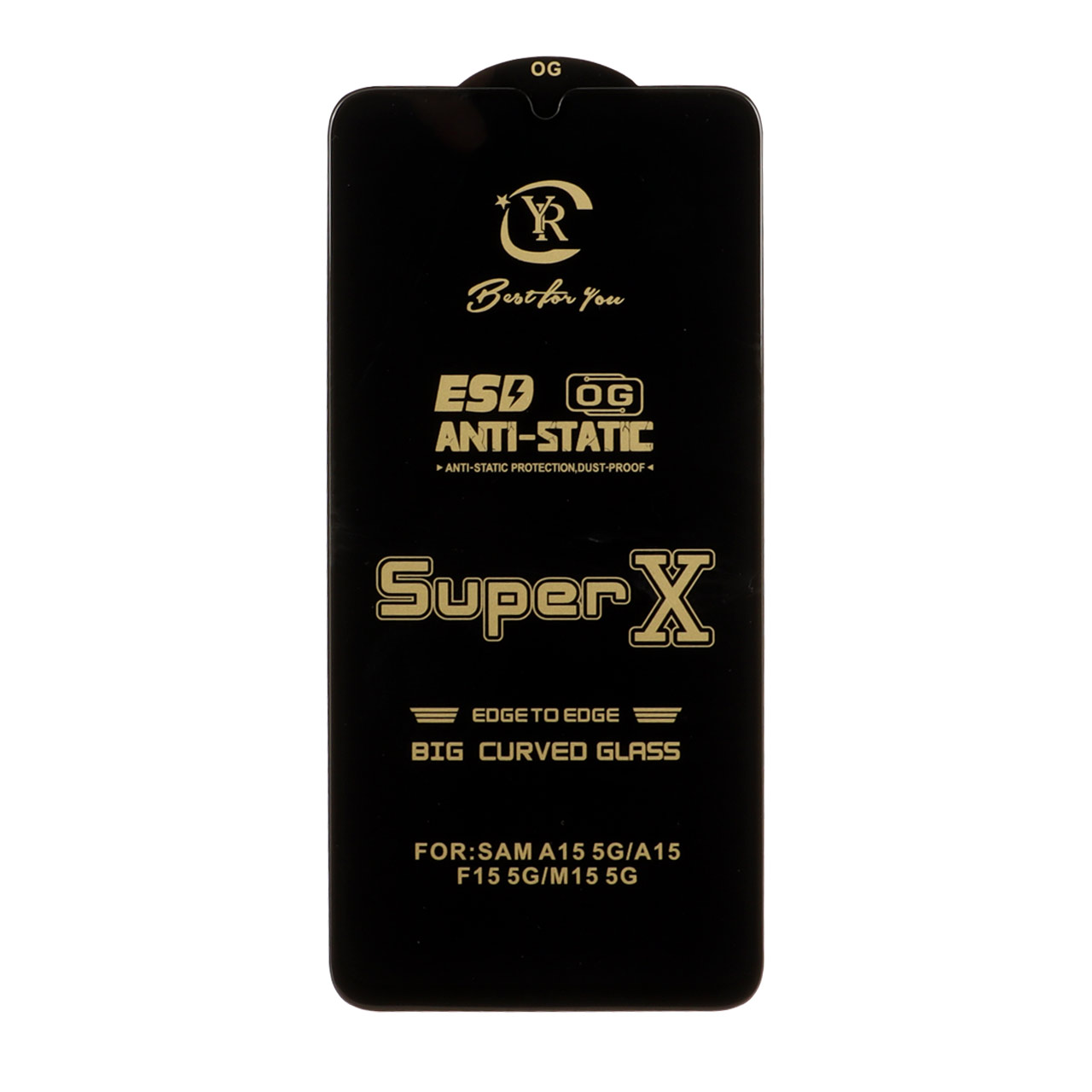 محافظ صفحه نمایش آنتی استاتیک Super X فول کاور با لبه‌های مشکی مناسب سامسونگ گلکسی A15 / A25 / A24 / M34 / F34