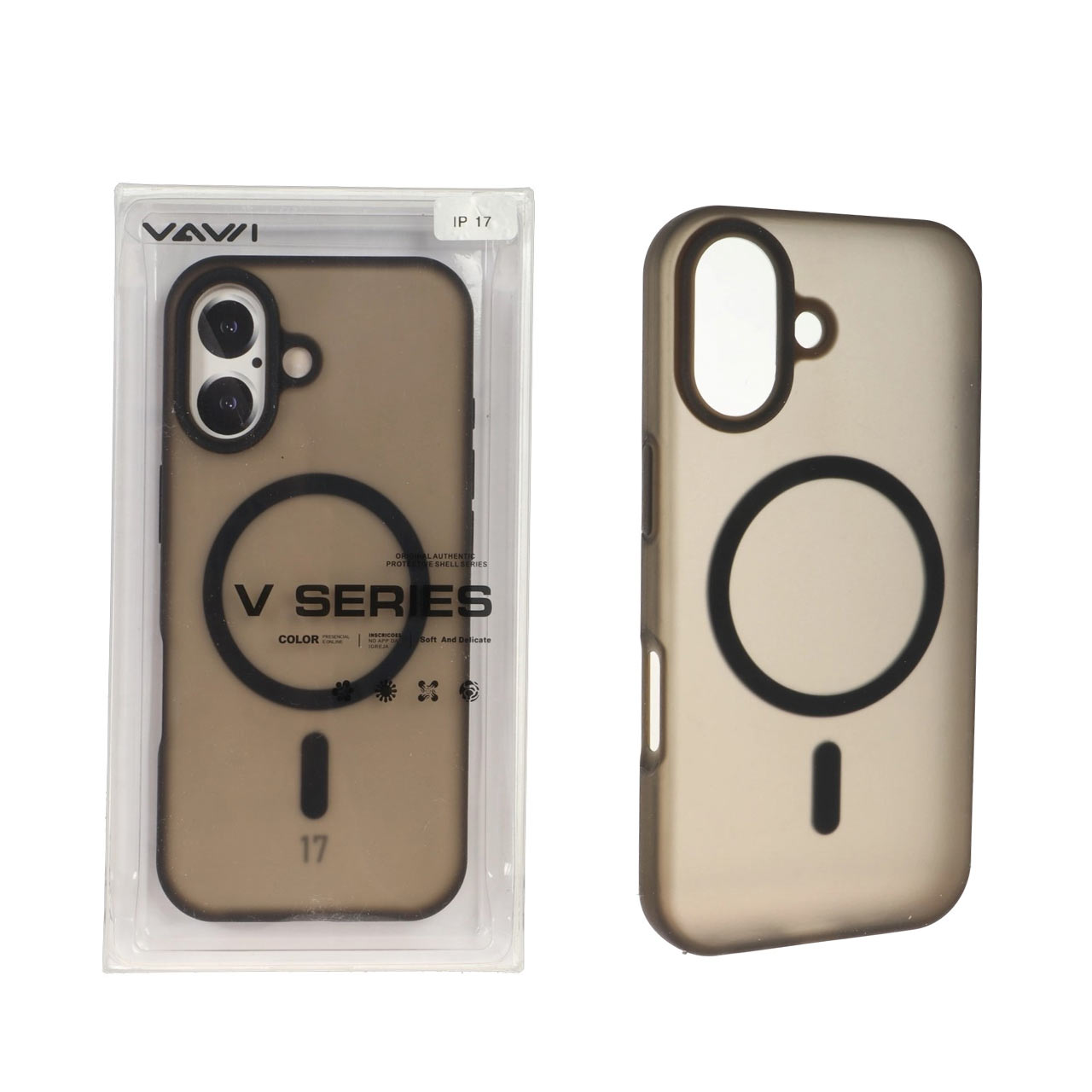 قاب اورجینال مگ‌سیف VAWI سیلیکونی پاستیلی برای Apple iPhone 17 - مشکی