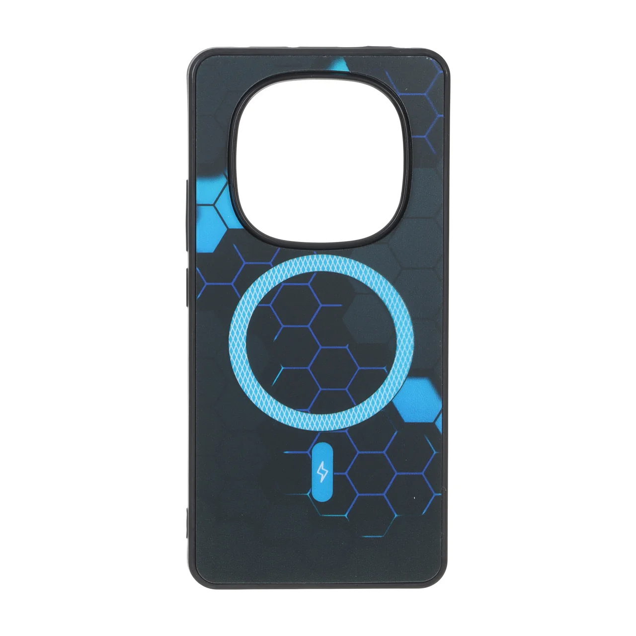 قاب طرح Hexagon مگ سیف هاشور دار آبی روشن مناسب برای شیائومی ردمی نوت 14 پرو 4G