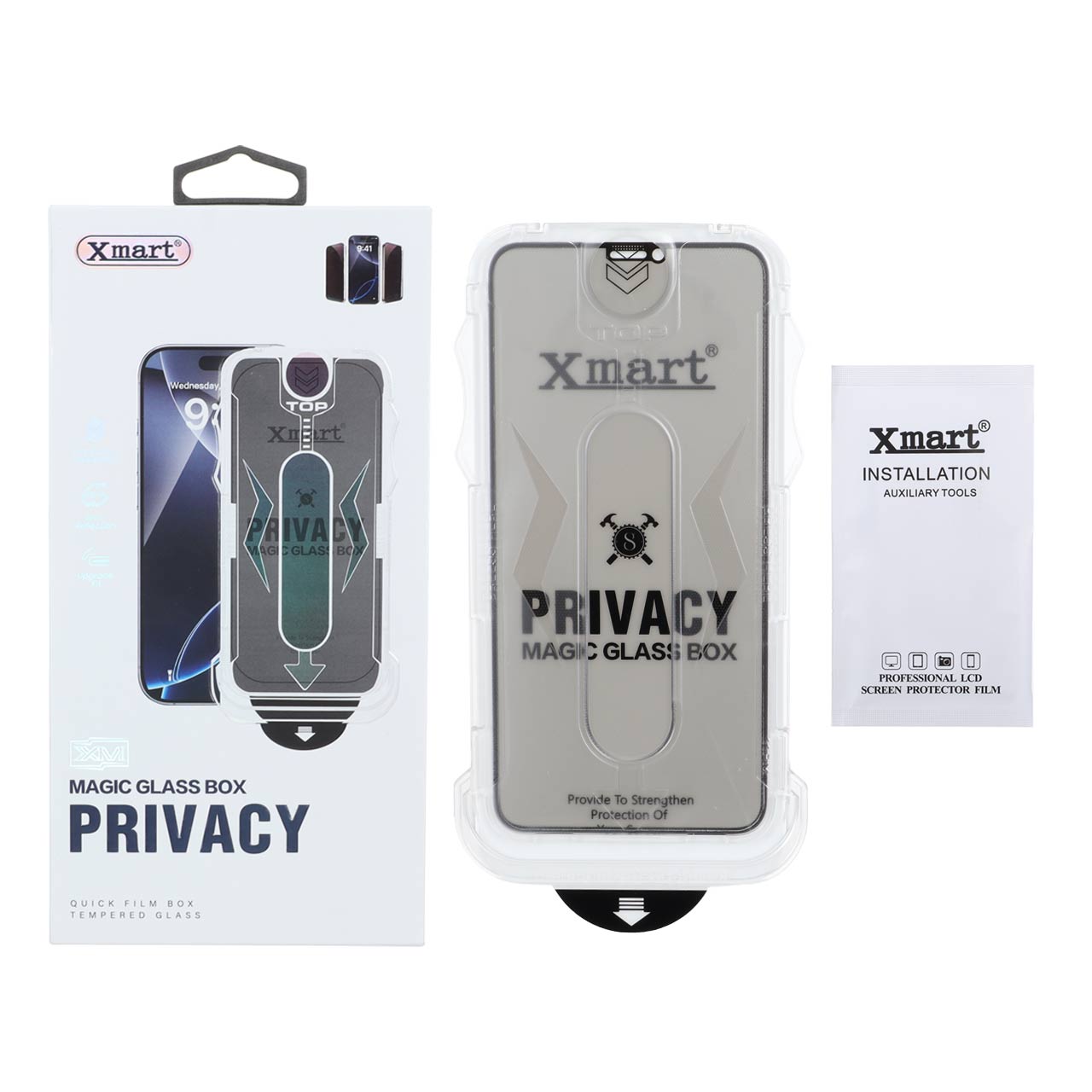 محافظ صفحه نمایش حریم شخصی (پرایوسی) XMART مدل Magic Glass Box مناسب برای آیفون 11 پرو مکس / XS مکس / X مکس