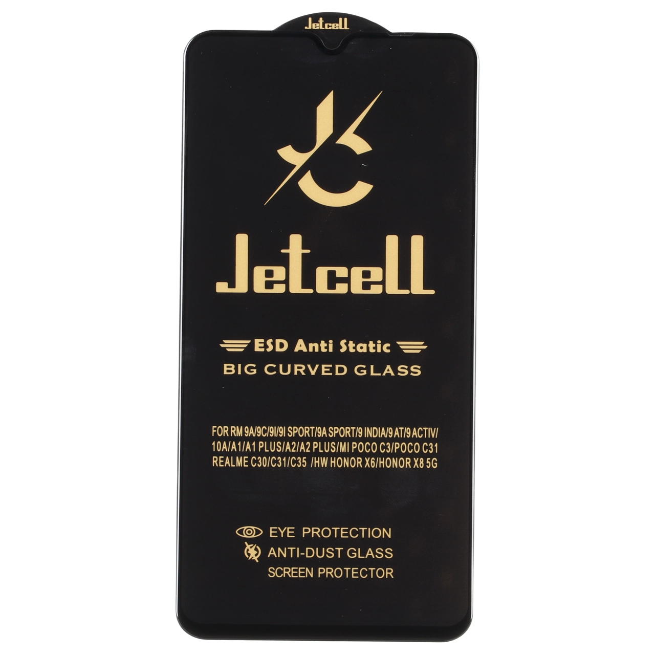 محافظ صفحه نمایش شیشه ای Full Cover ESD Anti Static - JET Cell مدل Samsung Galaxy A12 / A02 / A02S / A03 / A03S / A03 Core / A04 / A04S / A04E / A13 / A23 / A32 5G / M02 / M04 / M12 / M13 / M23 / M33 /F13 / A1 Plus / A2 Plus / M4 / M5 / C30 / C30S