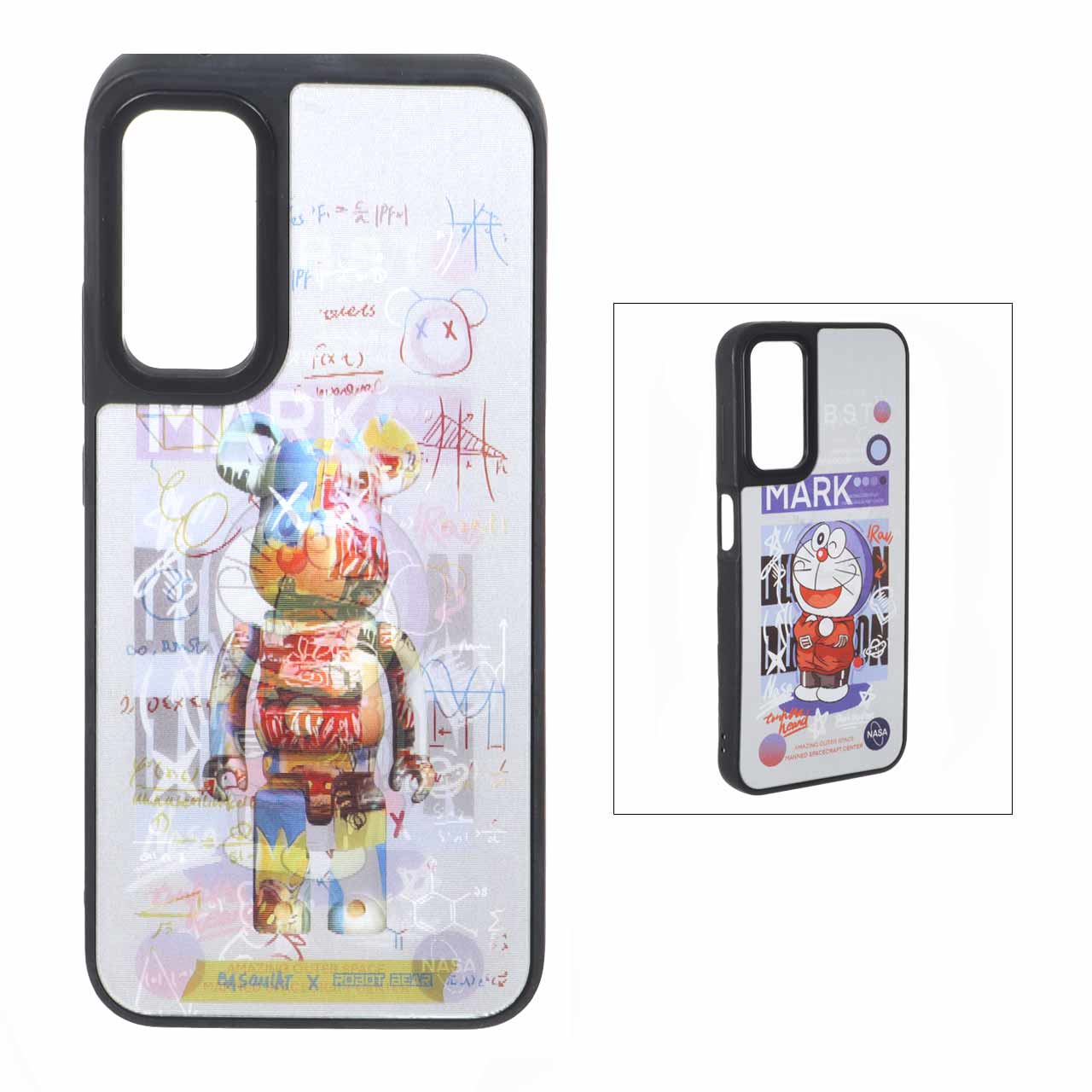 قاب 3D هولوگرافیک طرح Bearbrick و اسکریبل مناسب برای سامسونگ گلکسی A34
