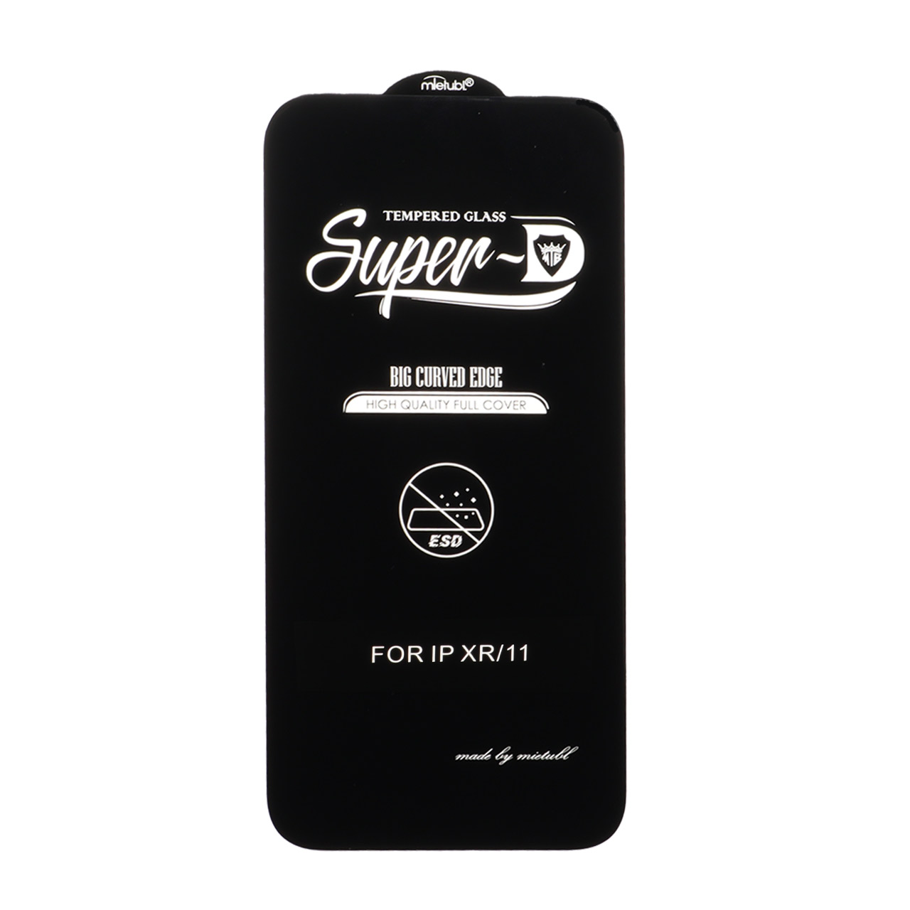محافظ صفحه نمایش شیشه ای فول کاور Super D Mietubl مدل ESD مشکی مناسب برای آیفون 11 و آیفون XR