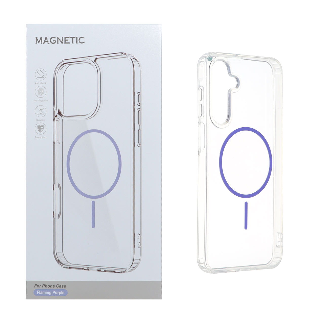 قاب اورجینال Magnetic دور ژله‌ای مگ‌سیف مناسب برای سامسونگ گلکسی A16 - بنفش روشن