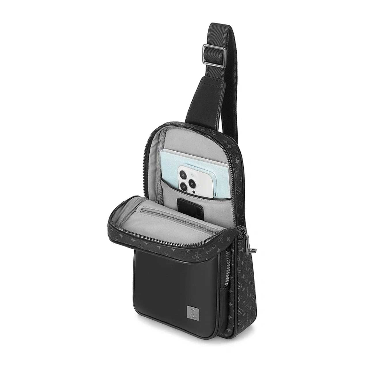 کیف تک بند Wiwu مدل Print Lock Crossbody Bag - مشکی