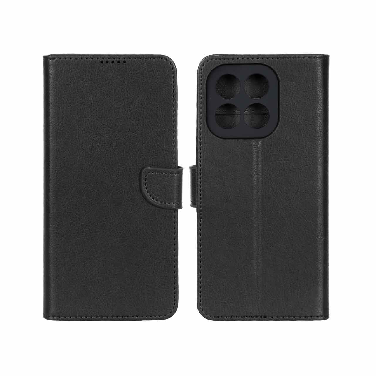 کیف چرمی مگنتی محافظ لنزدار KRF مناسب برای گوشی Honor X6c مشکی