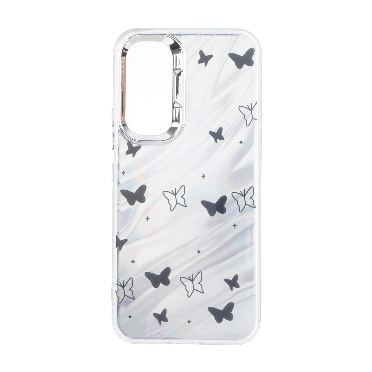 قاب Pucker هفت رنگ دور ژله ای مات لنز کروم Samsung Galaxy A54 - طرح 189