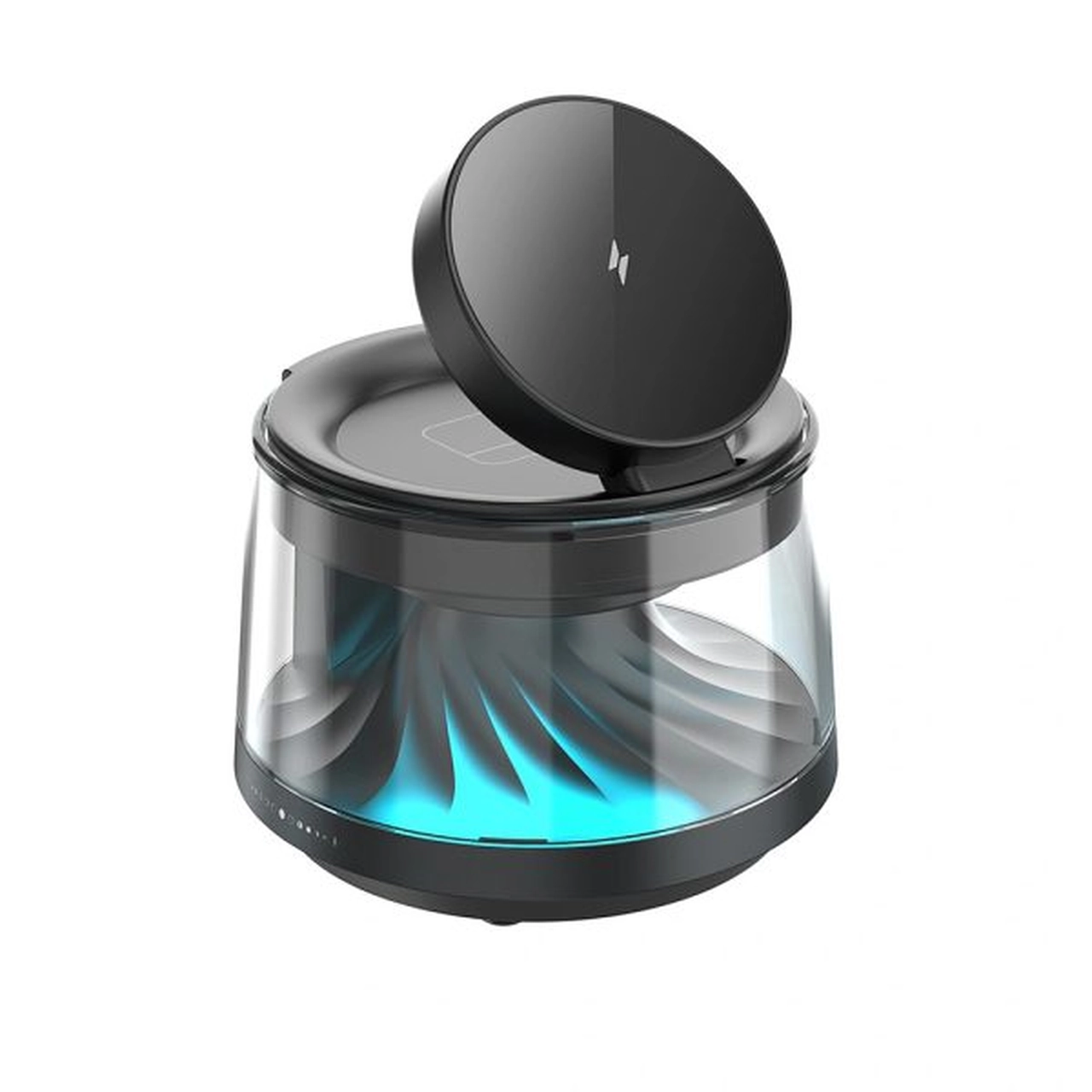اسپیکر بلوتوثی و شارژر وایرلس 5 کاره Wiwu مدل Flow wi-w039 مشکی