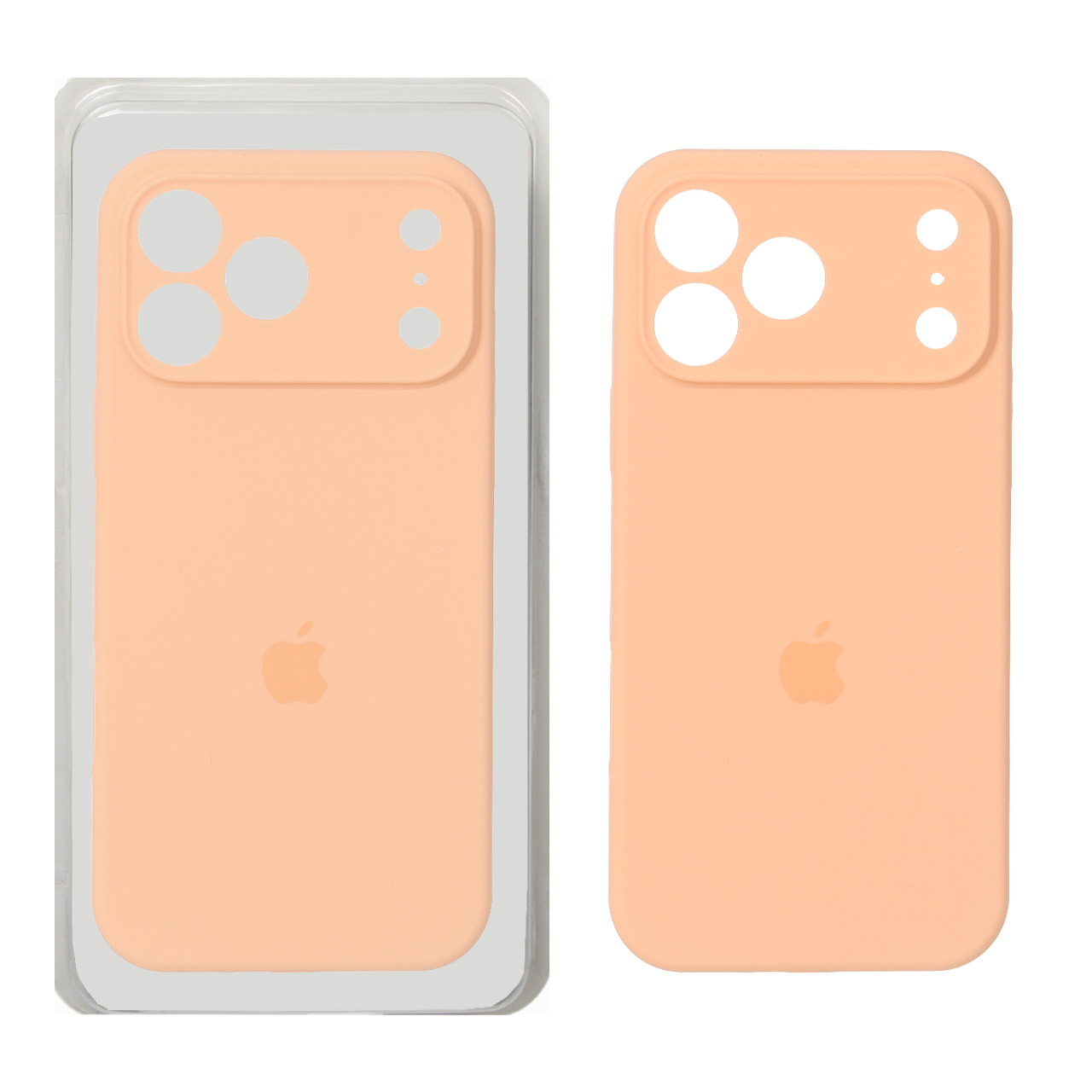 قاب سیلیکونی محافظ لنزدار اورجینال Apple iPhone 17 Pro Max - نارنجی روشن