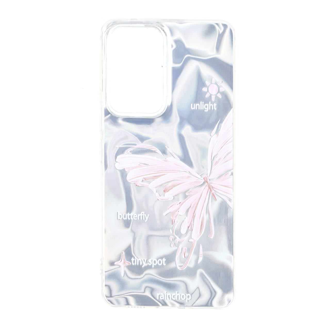 قاب طرح Silver Cloud پروانه ای دور ژله ای مناسب برای سامسونگ گلکسی A53