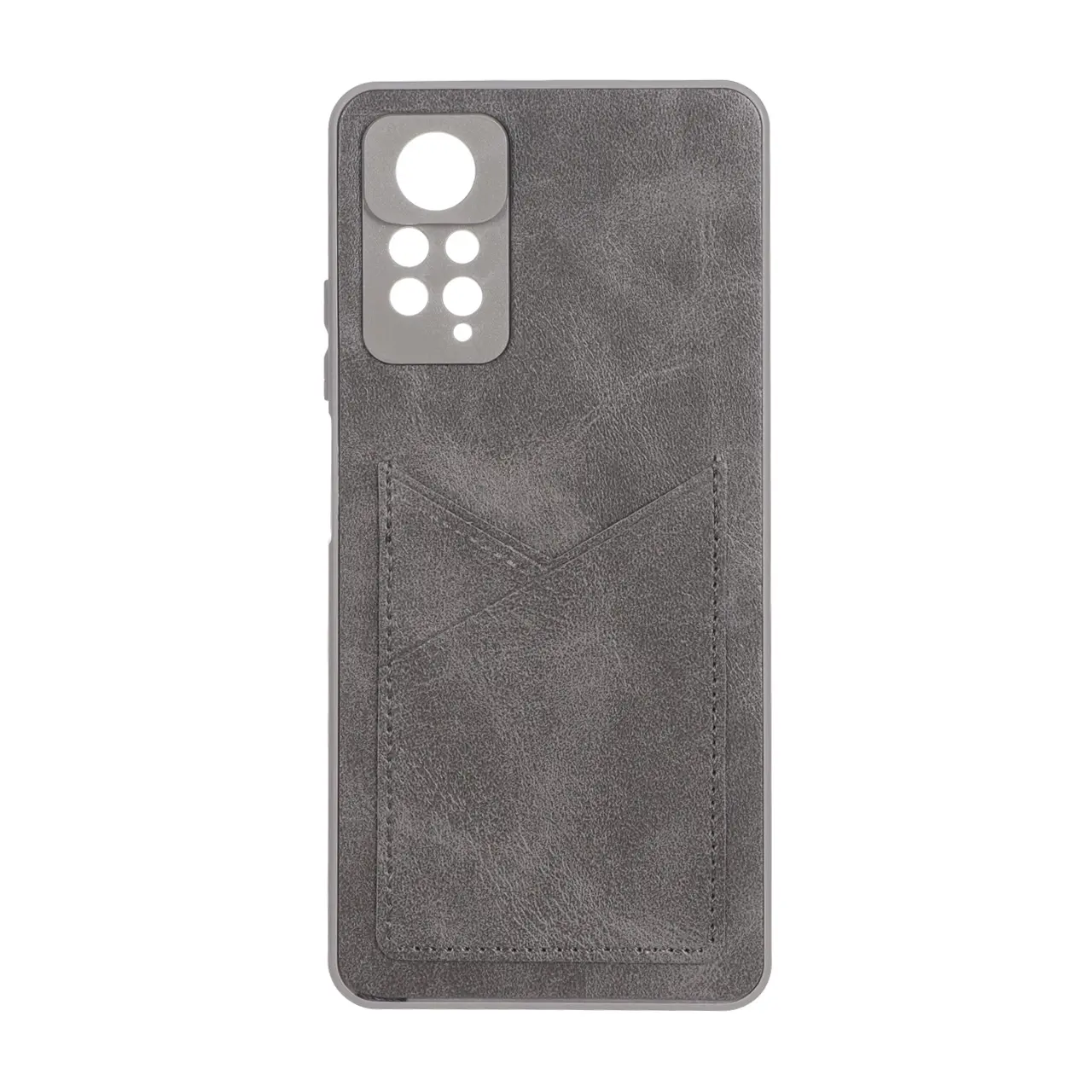 قاب طرح چرم جاکارتی محافظ لنزدار Xiaomi Redmi Note 12 Pro 4G / Redmi Note 11 Pro - خاکستری