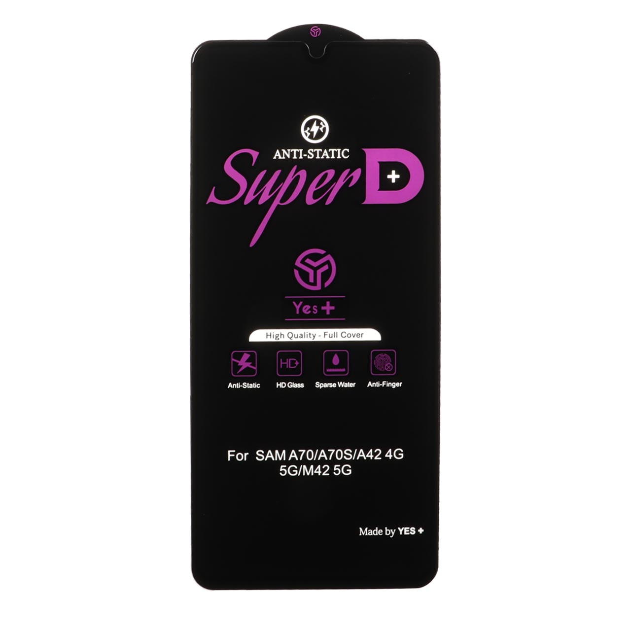 محافظ صفحه نمایش شیشه‌ای Super D Anti Static Yes Plus مناسب برای سامسونگ گلکسی A70, A70S, A42, M42