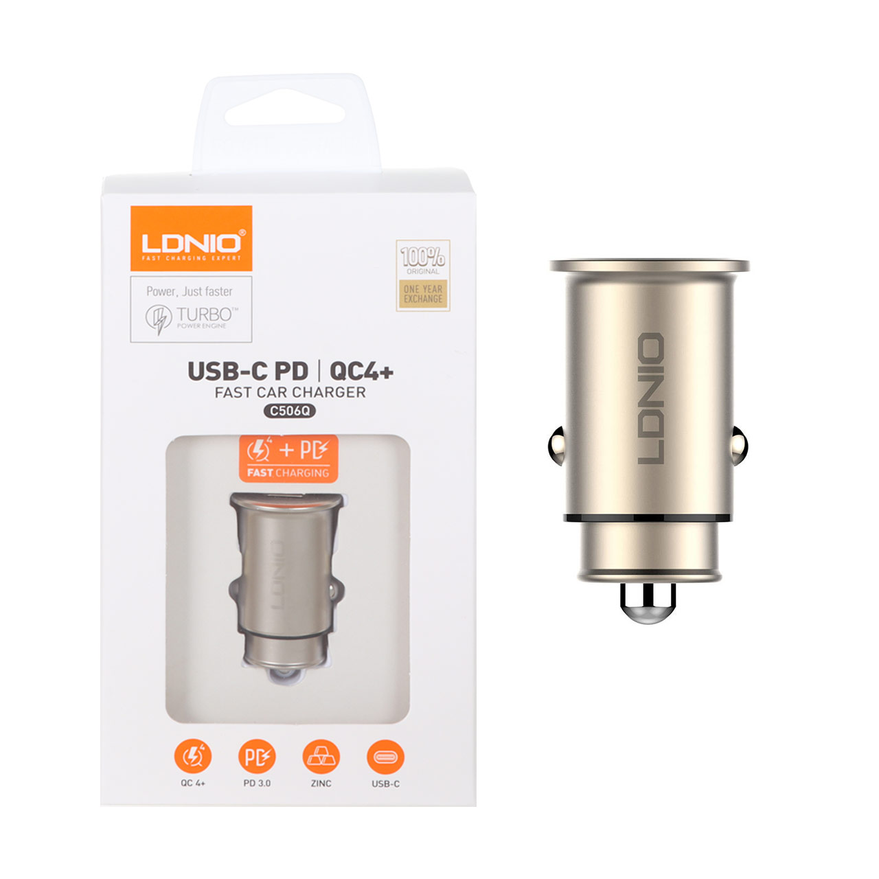 شارژر فندکی فست و PD دو پورت LDNIO مدل C506Q 30W - نقره ای