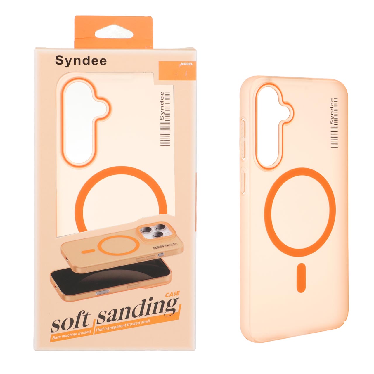 قاب اورجینال Syndee پشت مات MagSafe مدل Samsung Galaxy S23 FE - نارنجی (پک دار )