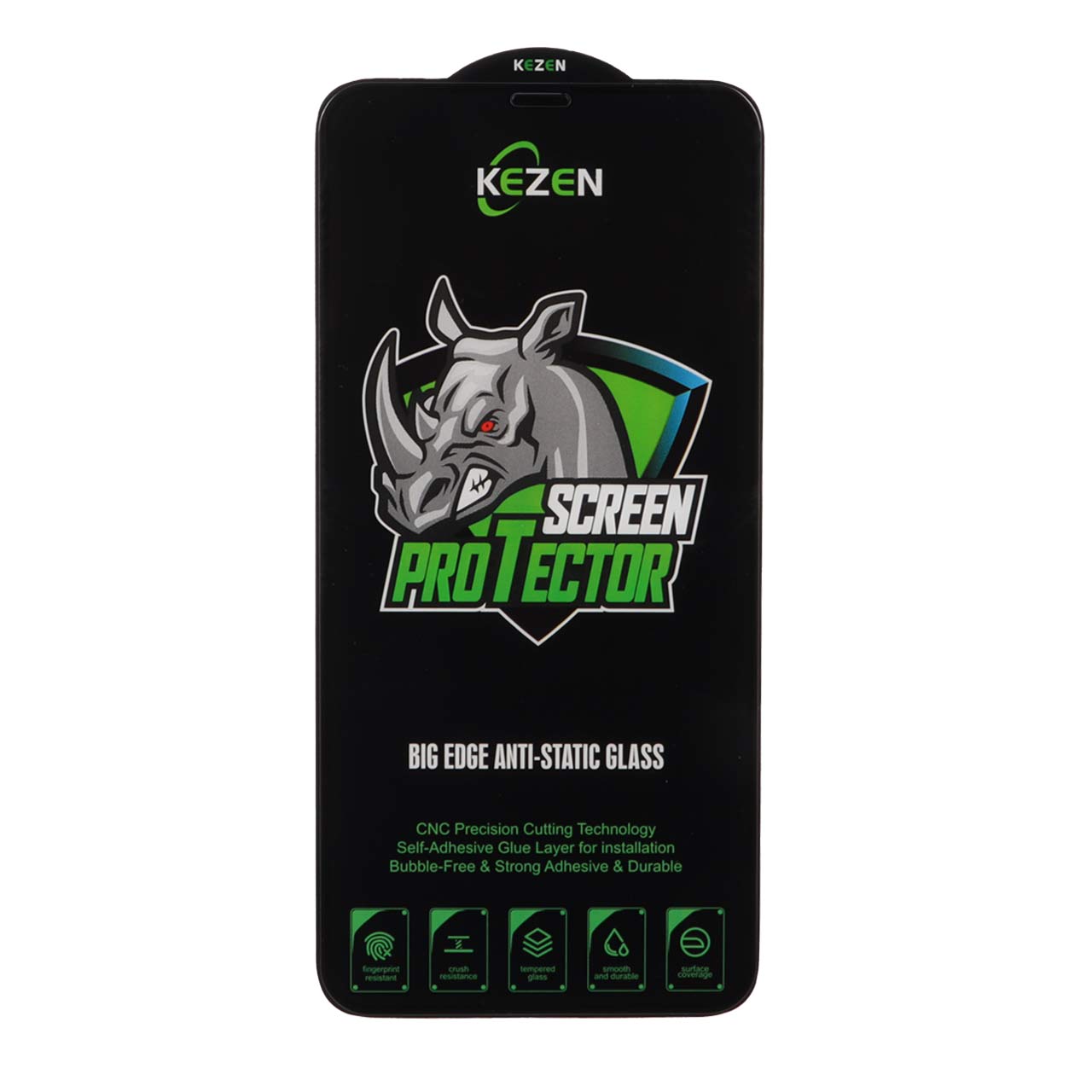 محافظ صفحه نمایش شیشه ای فول کاور Kezen آنتی استاتیک Big Edge مناسب برای آیفون 11 پرو مکس / آیفون ایکس مکس / آیفون ایکس اس مکس