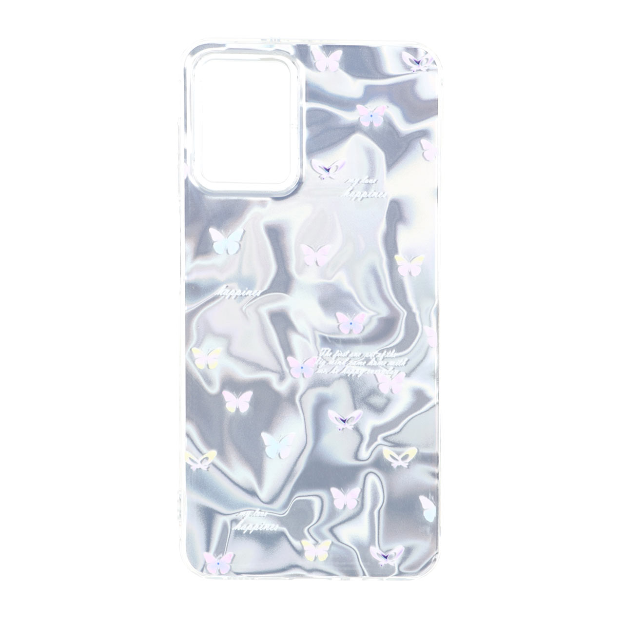 قاب طرح Silver Cloud پروانه ای دور ژله ای مناسب برای سامسونگ گلکسی A12، M12 و F12